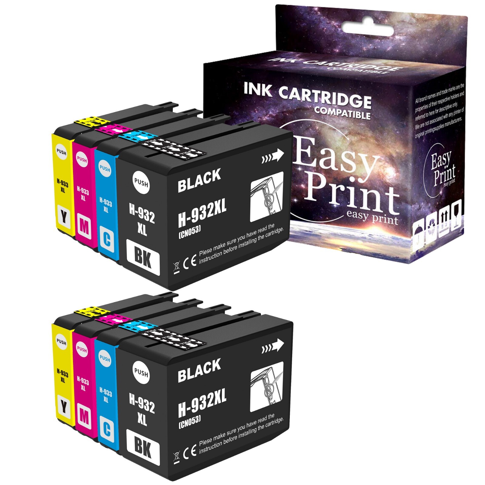 8PK 932 933 932XL 933XL Ink Cartridge for Officejet 6100 6700 7510 Printer