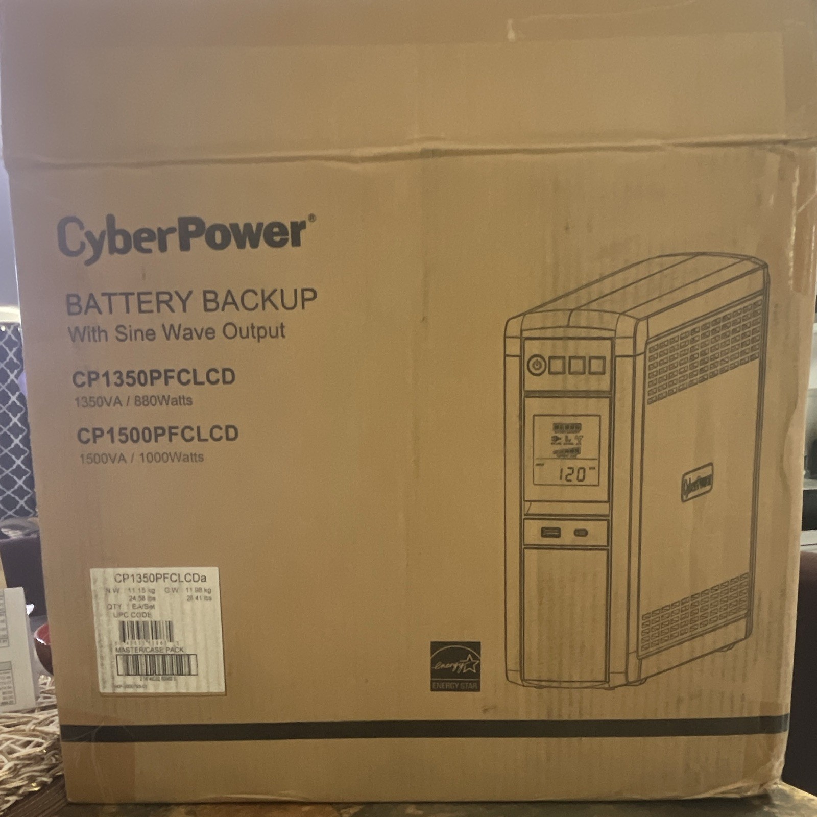 CyberPower CP1350PFCLCD Tower UPS 1350VA 880W Sine Wave Desktop/Freestanding