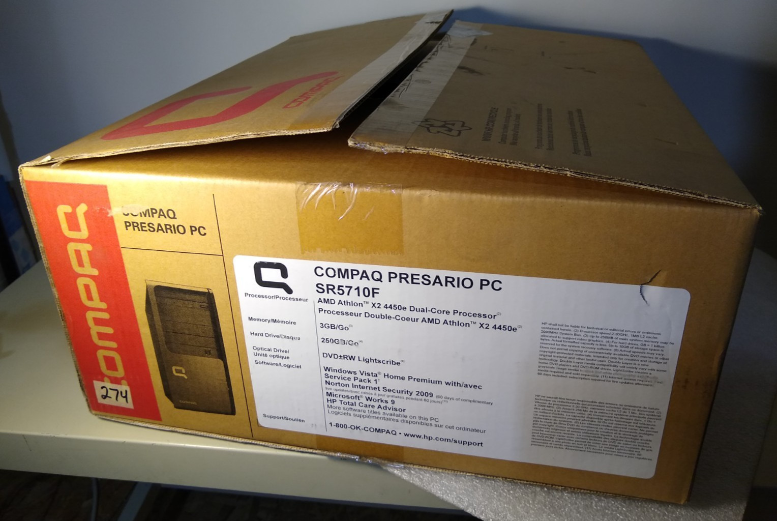 Compaq Presario PC AMD Athlon X2 4450e Dual Core 3 GB 250 GB DVD Vista