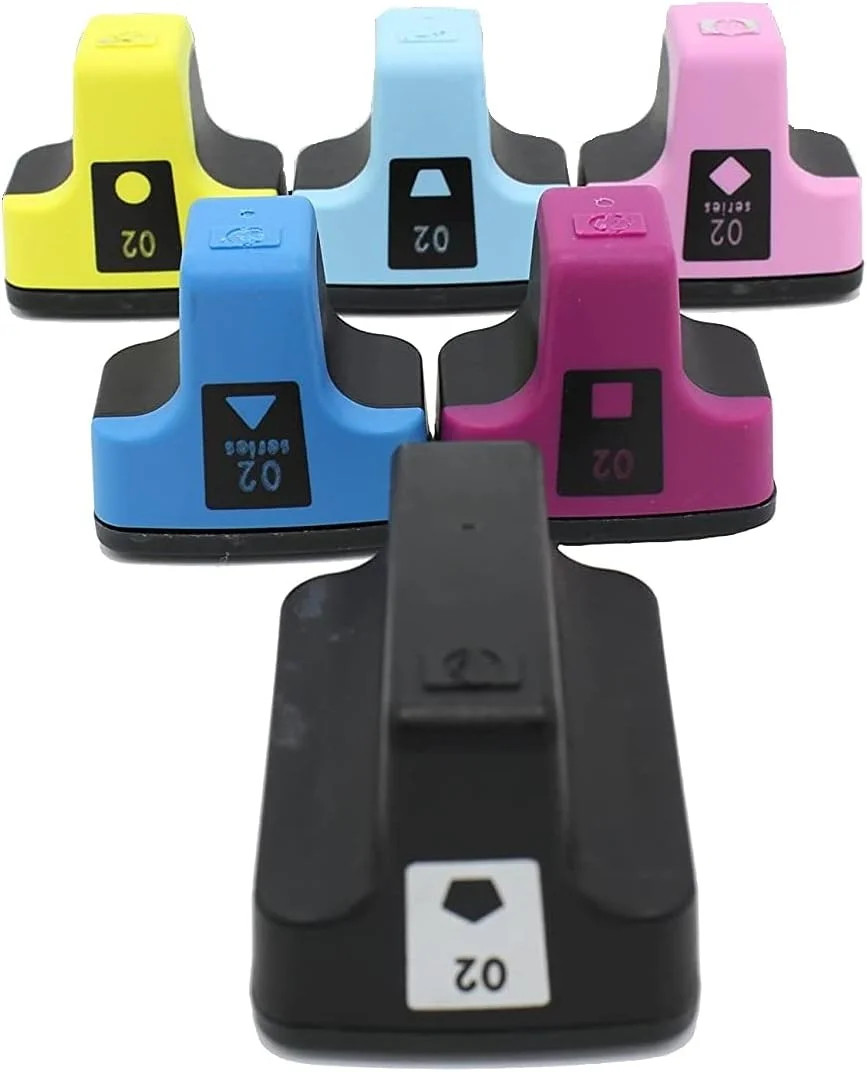 Generic Compatible Ink Cartridge Replacement for 02 (Black, Multicolor, 6-Pack)