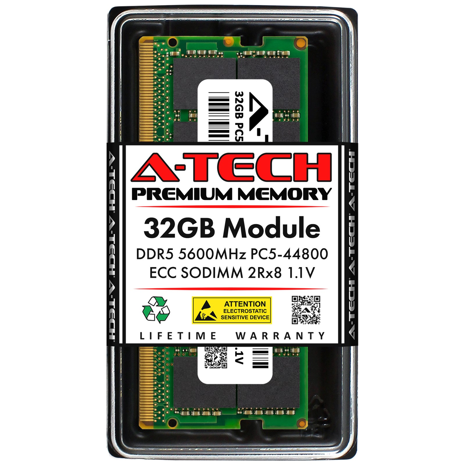 32GB DDR5 PC5-44800 ECC SODIMM Replacement for Hynix HMCG88AGBAA095N Memory RAM