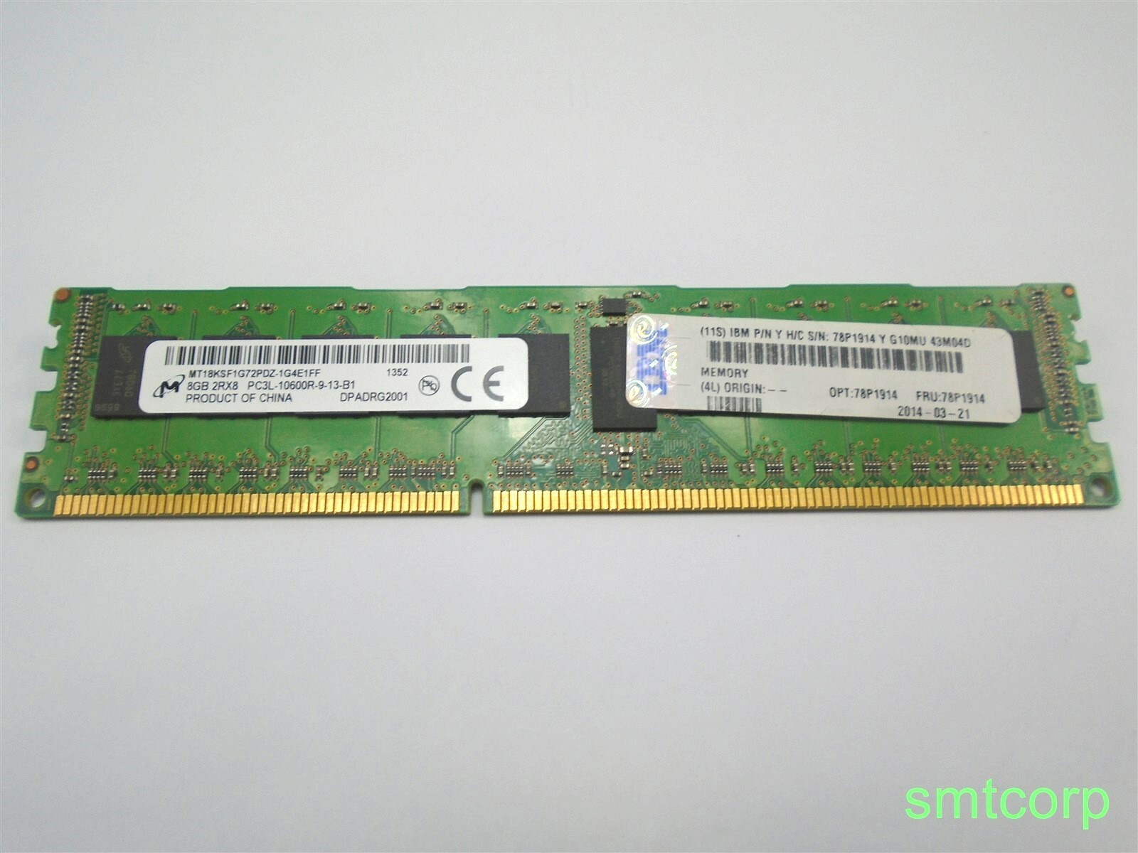 IBM 78P1914 8GB 2RX8 PC3L-10600R MEMORY MODULE - EM4B
