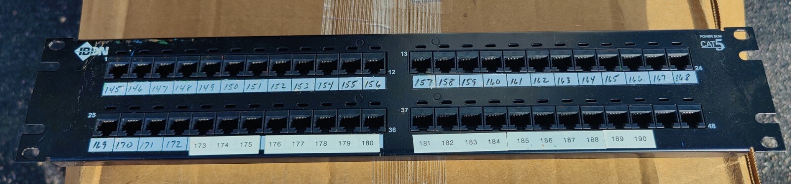 IBDN Cat 5 48 Port 2U Rack Mount Network Punch down Patch Panel NXPPA2U48AB