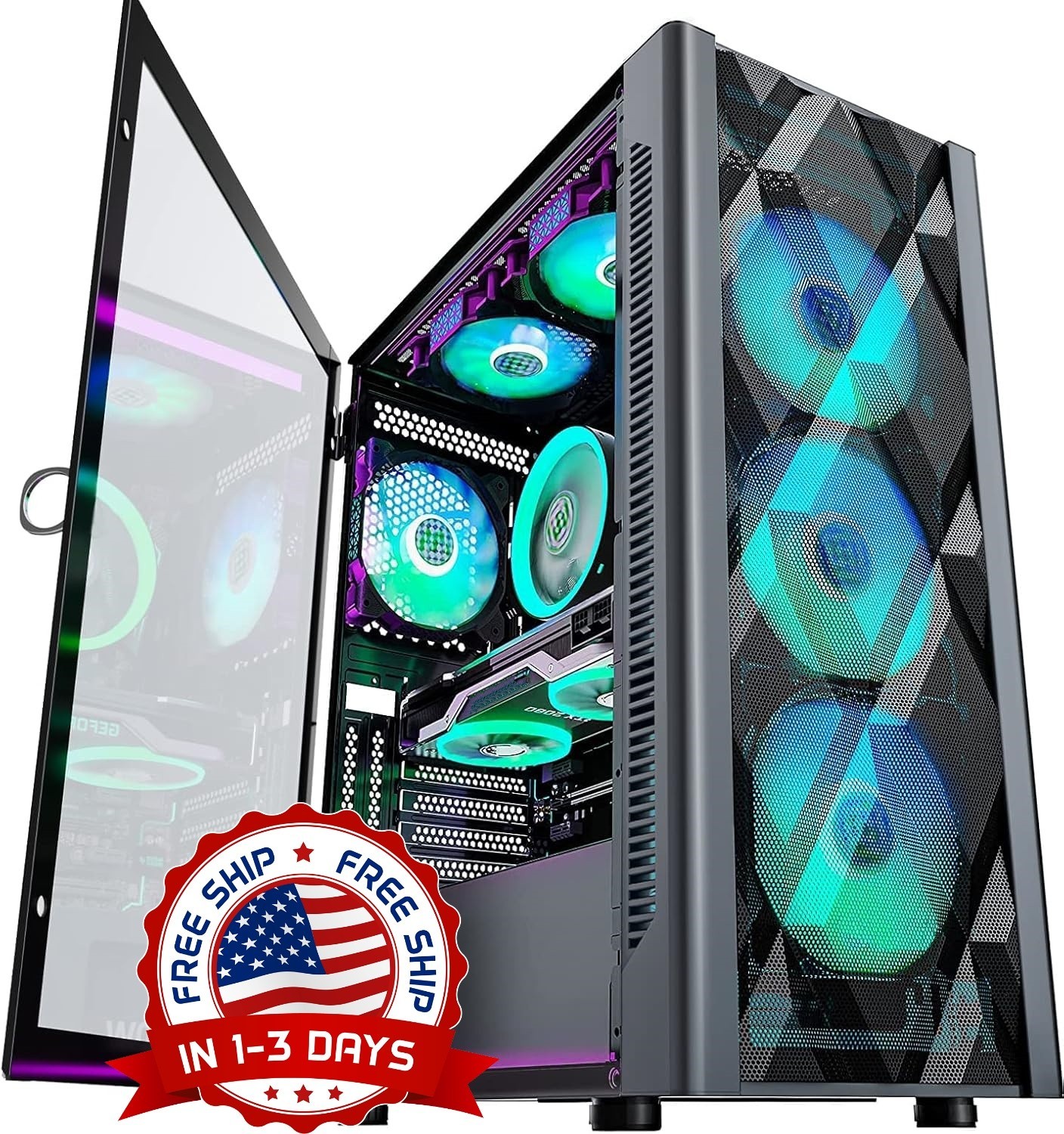 Carcasa para juegos de computadora de malla poligonal, preinstalada, NN8, NEW US