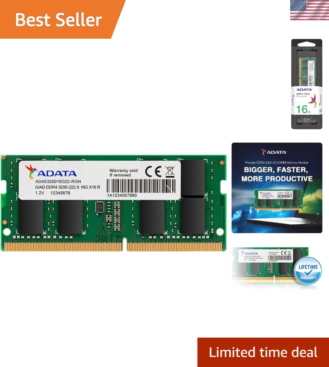 High-Speed 16GB DDR4 SODIMM RAM 3200MHz - Superior Stability & Performance