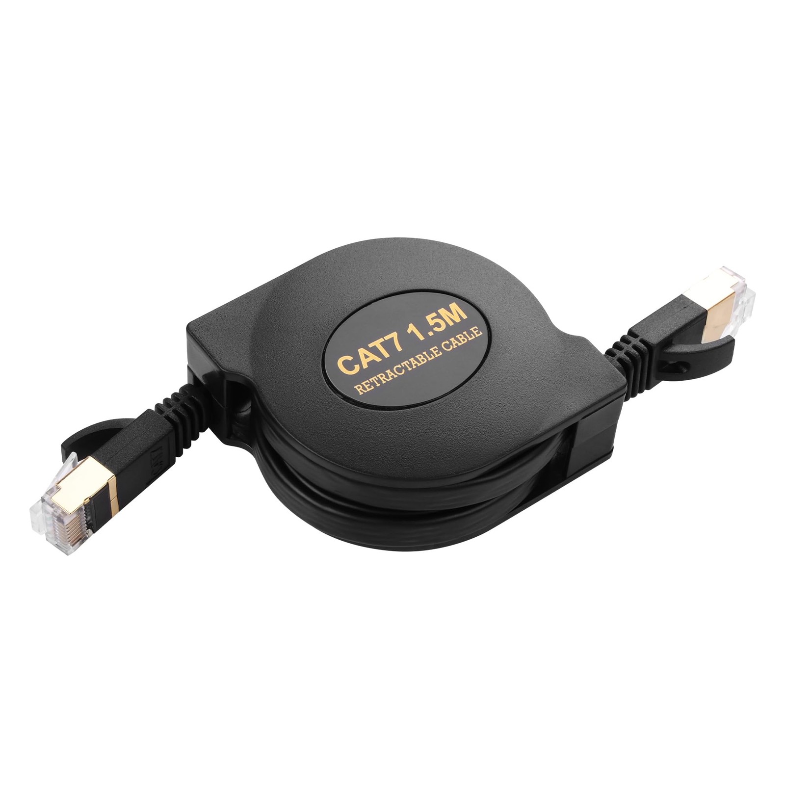 Cat7 Retractable Ethernet Cable 4.9Ft RJ45 Flat Network High Speed LAN 1.5M