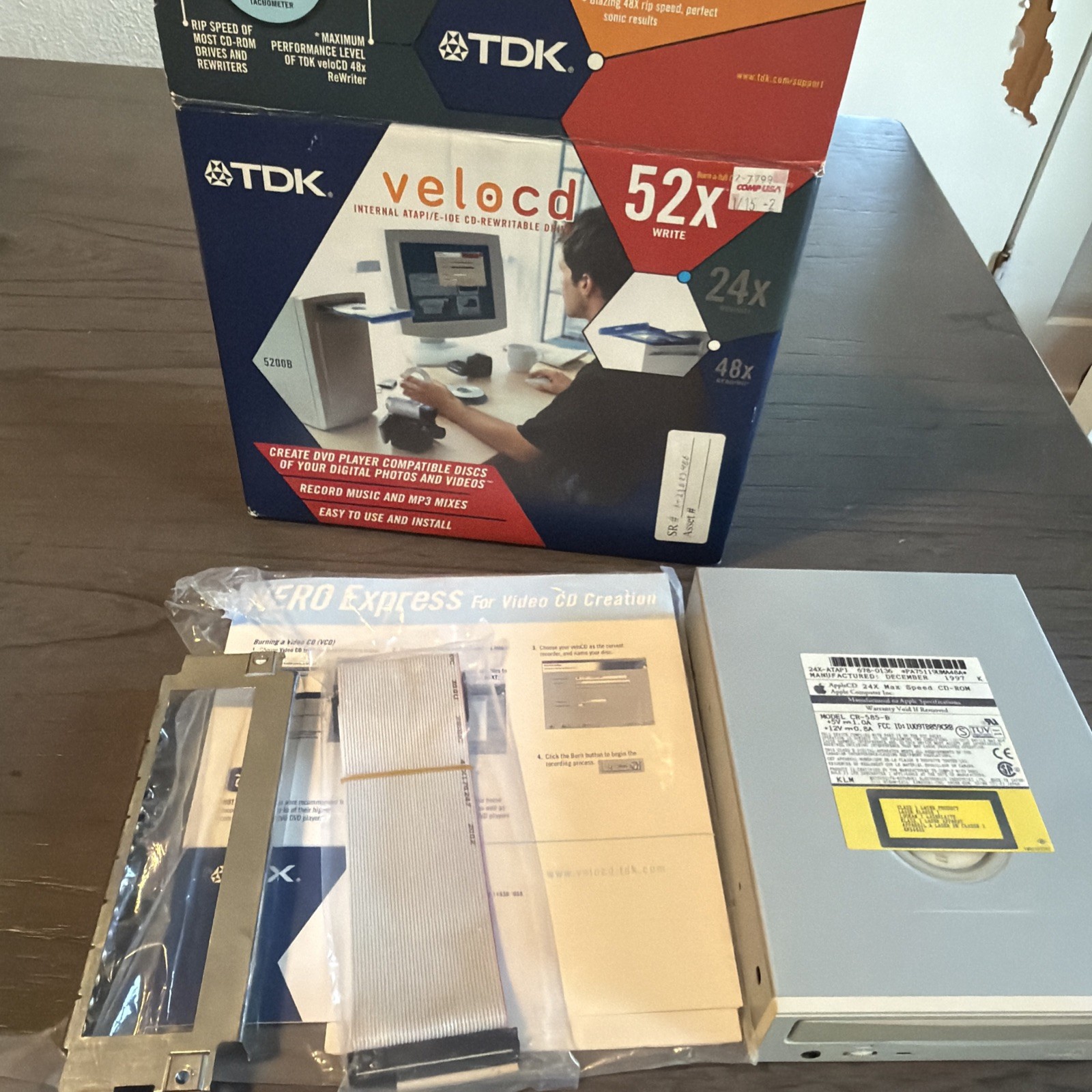 TDK VeloCD Internal 52x CD Burner Rewrite Drive Rewritable Model 5200B - FullKit