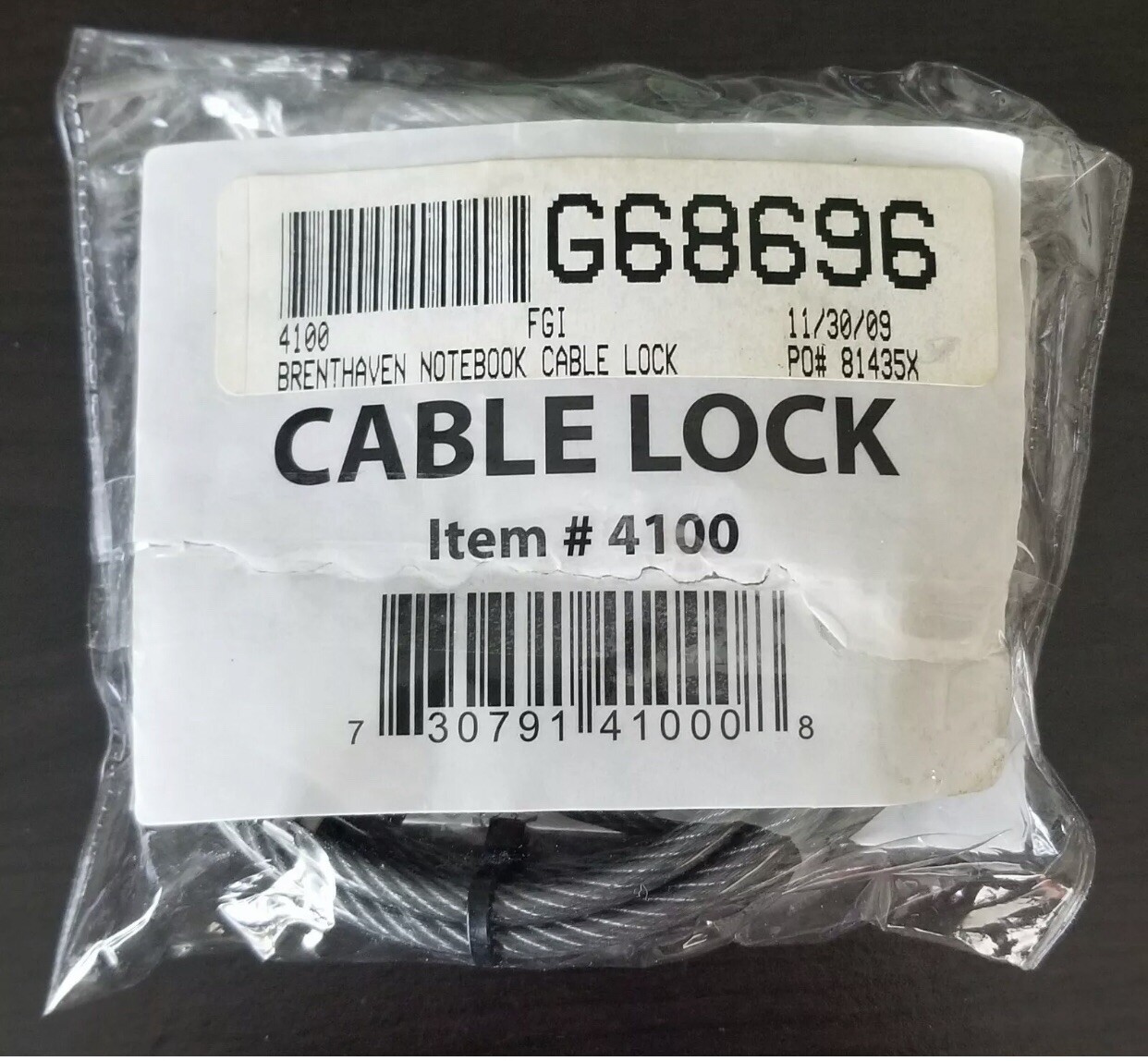 Brenthaven Cable Lock 4100, 2 Keys, for Laptop, PC & MAC, New - Open Box
