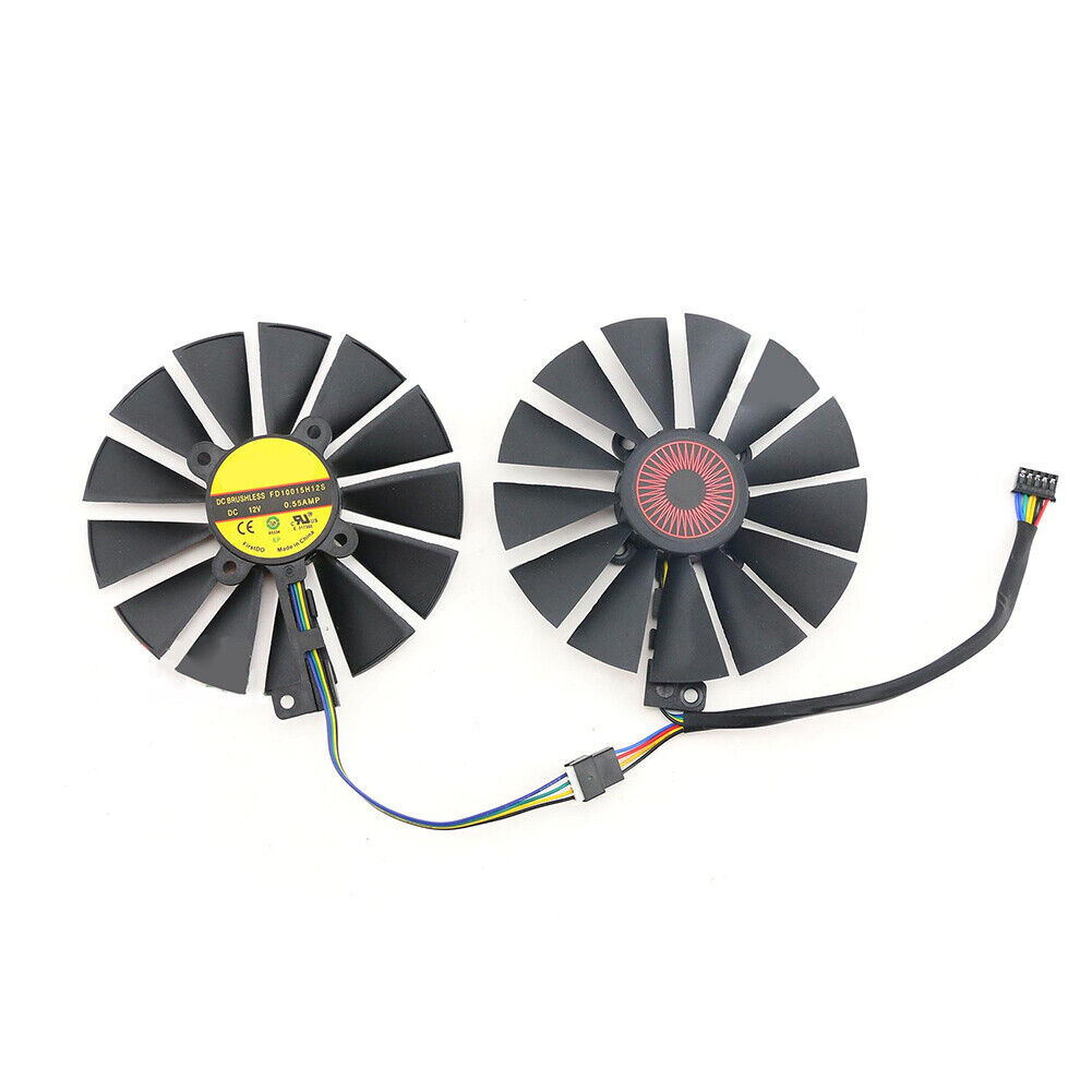 Pair Fans Cooler Fan For ASUS Strix R9 380 GTX 970 980 980Ti FD10015H12S 95mm