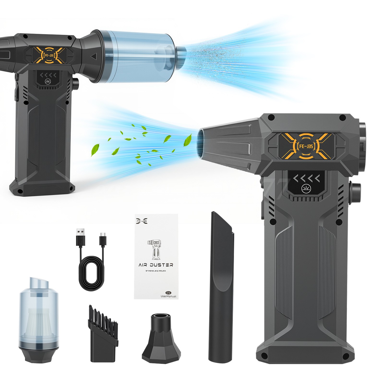 Electric Compressed Air Duster Air Blower Vacuum Cleaner 280000RPM Cleaner 2in1