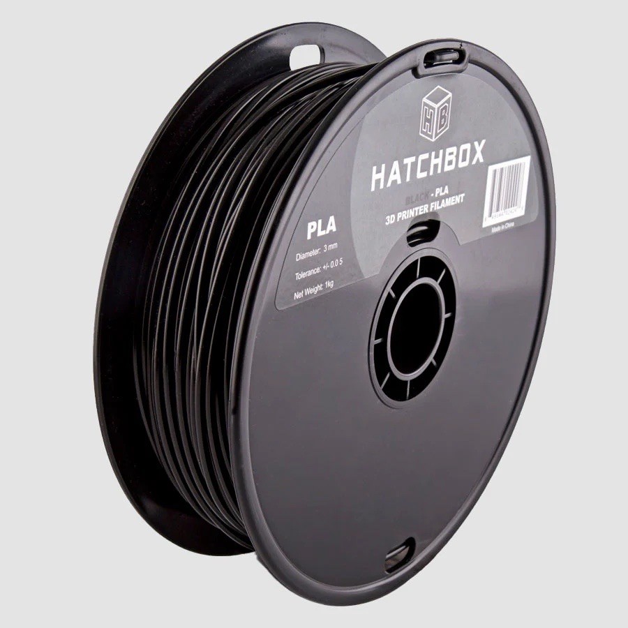 HATCHBOX PLA 3 mm 3D Printer Filament in black, 1kg Spool New Sealed