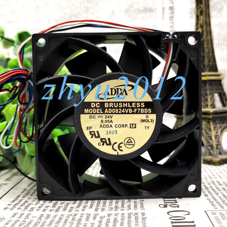1pc ADDA AD0824VB-F7BDS 24V 0.95A 8038 8CM 4-wire Cooling Fan