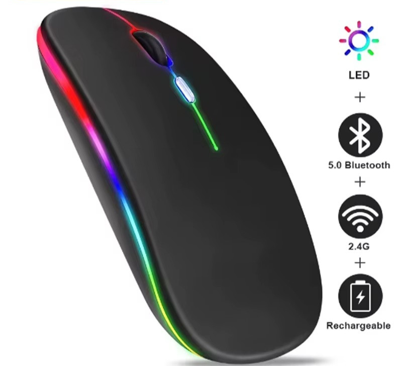 Wireless Mouse Rechargeable Silent LED Backlit Mice PC Laptop Computer Mous 2.4G