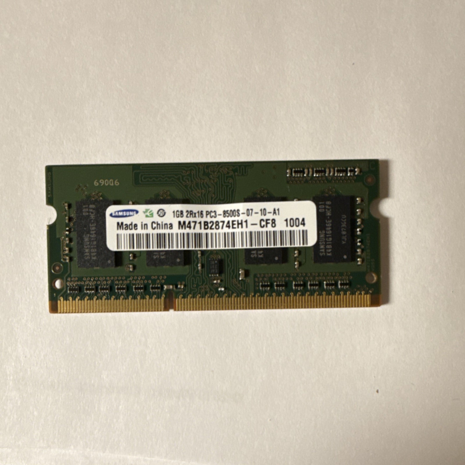 Samsung 1GB DDR3 1066MHz PC3-8500S Laptop RAM SO-DIMM M471B2874EH1-CF8