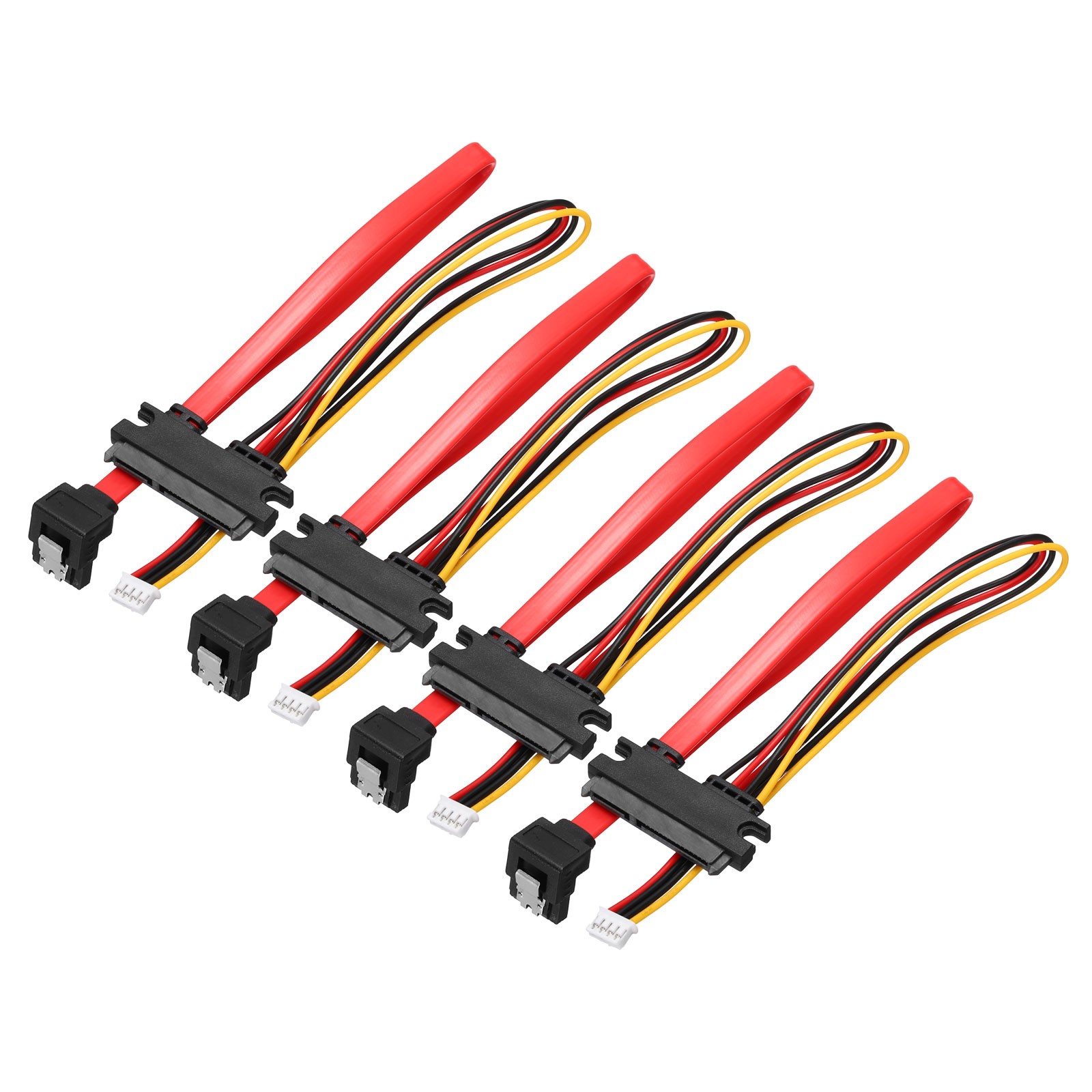 30cm PH2.0 4 Pin to SATA 7+15 Pin Power Cable, 4 Pack 90 Degree SATA Right Angle