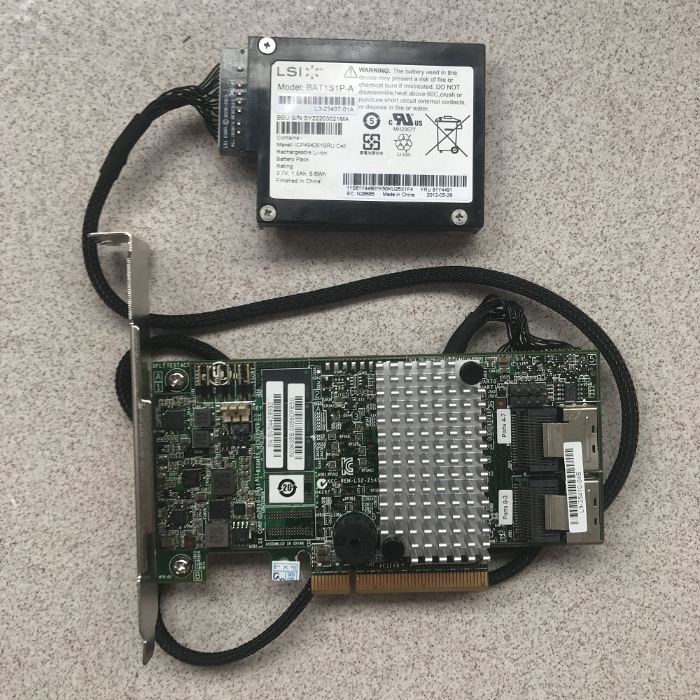 LSI 9267-8i 6Gb/s PCI-Express 2.0 512MB 8Port SATA/SAS LSISAS2208+ BBU09 Battery