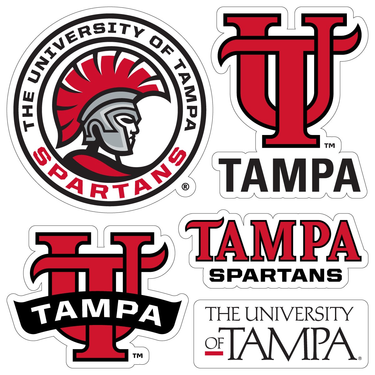 University of Tampa Spartans Sticker Multipack - College Spirit Set