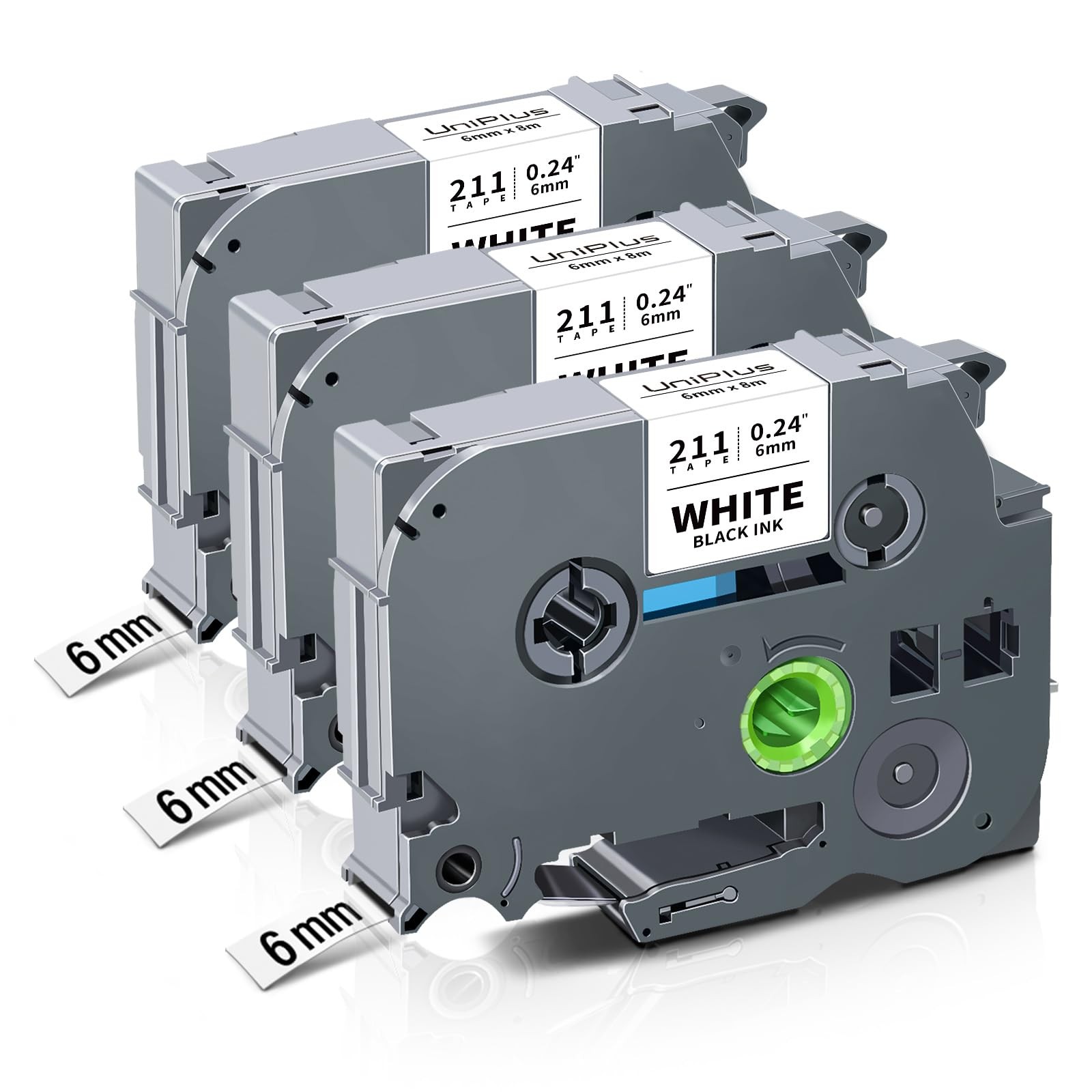 Compatible Label Tape for Brother TZe-211 Tze Black on White 3x