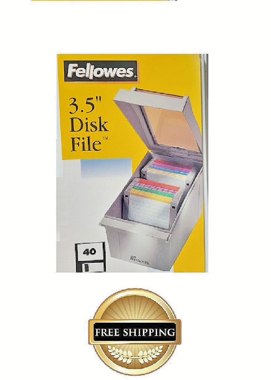 Fellowes 3.5" Floppy Disk File Storage Case Diskette, PC. BRAND NEW SHIPS FREE