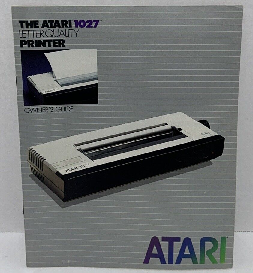 Vintage Original 1983 Atari 1027 Letter Quality Printer Owner's Guide