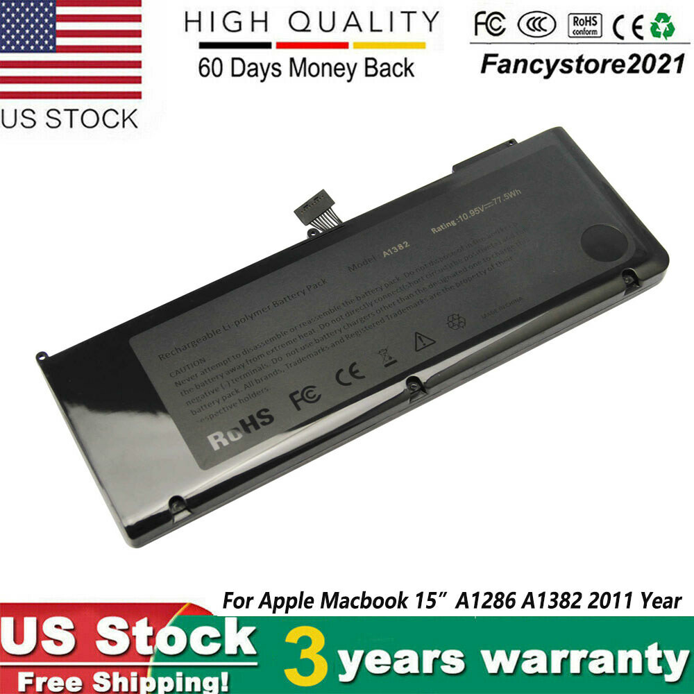 A1382 Battery For Apple MacBook Pro 15" A1286 Early /Late 2011 Mid 2012 US