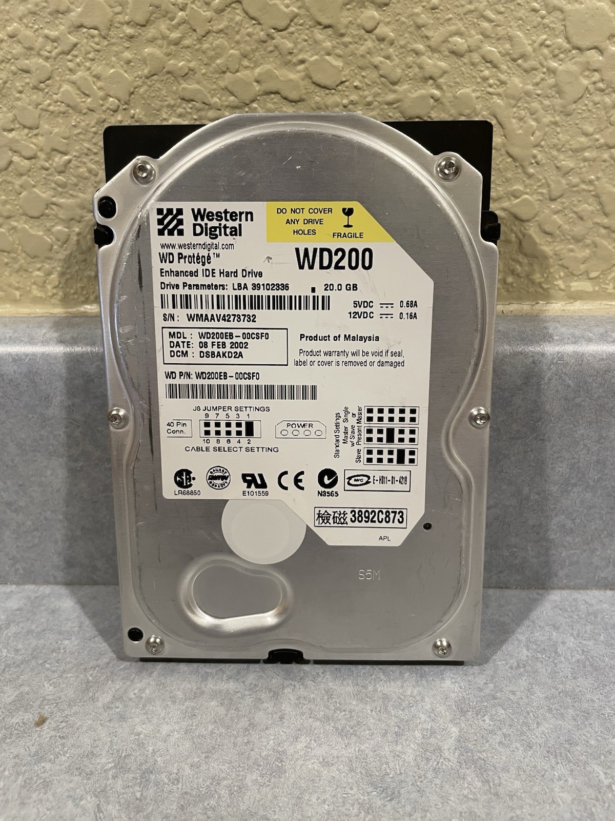 Western Digital Protege WD200EB-00CSF0 E-IDE Hard Drive - 20 GB - Tested (042)