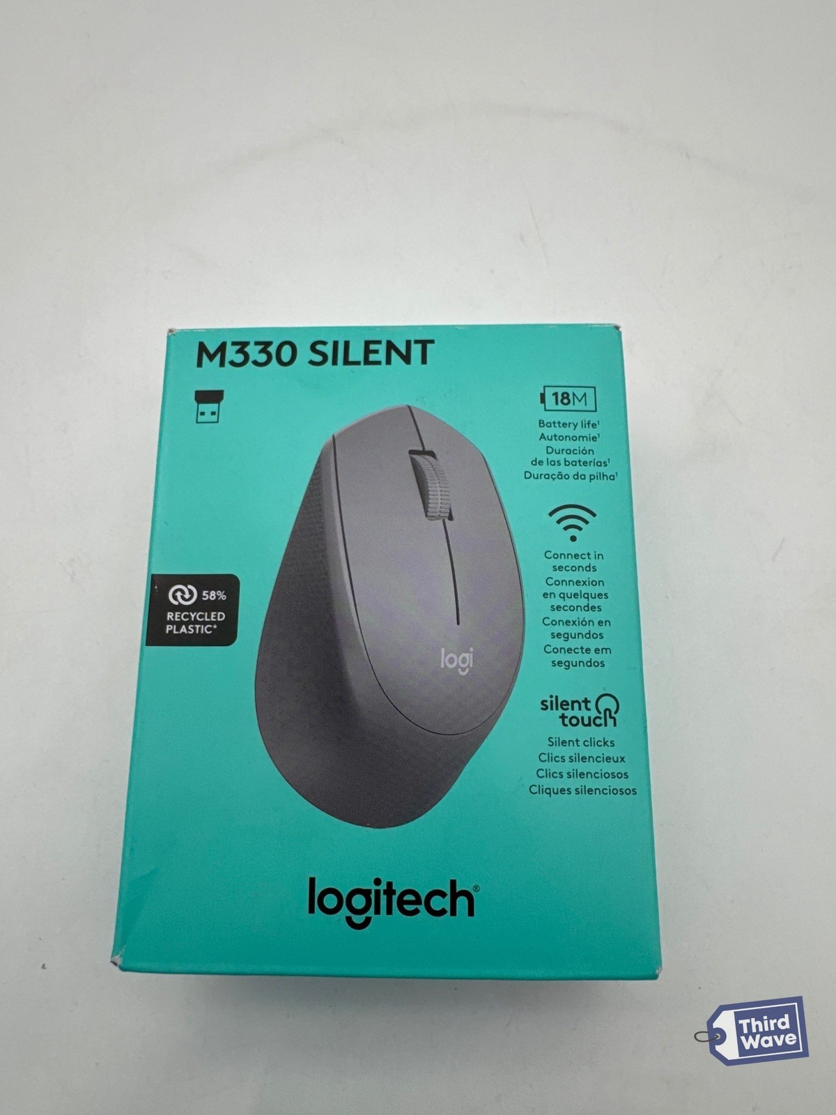 Logitech M330 Silent Wireless Mouse 2.4GHz USB Optical Grey 910-004908