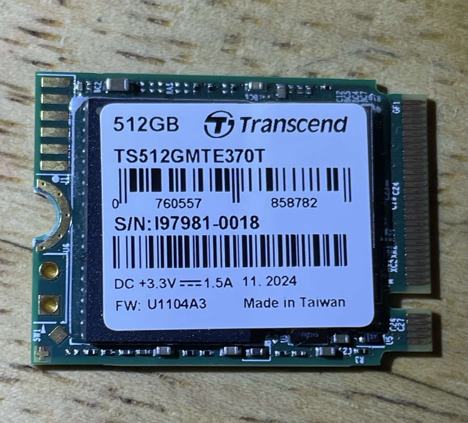 Transcend 370T SSD 512GB Internal SSD Drive Model TS512GMTE370T  Windows Imaged