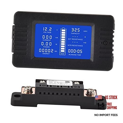 DC Multifunction Battery Monitor Meter with Shunt,0 DC 100A Battery Meter