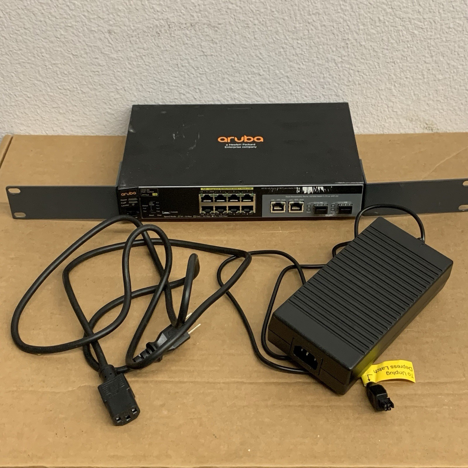 HP Aruba 2530-8G PoE+ Managed Switch J9774A with Rack Ears and Power Adapter