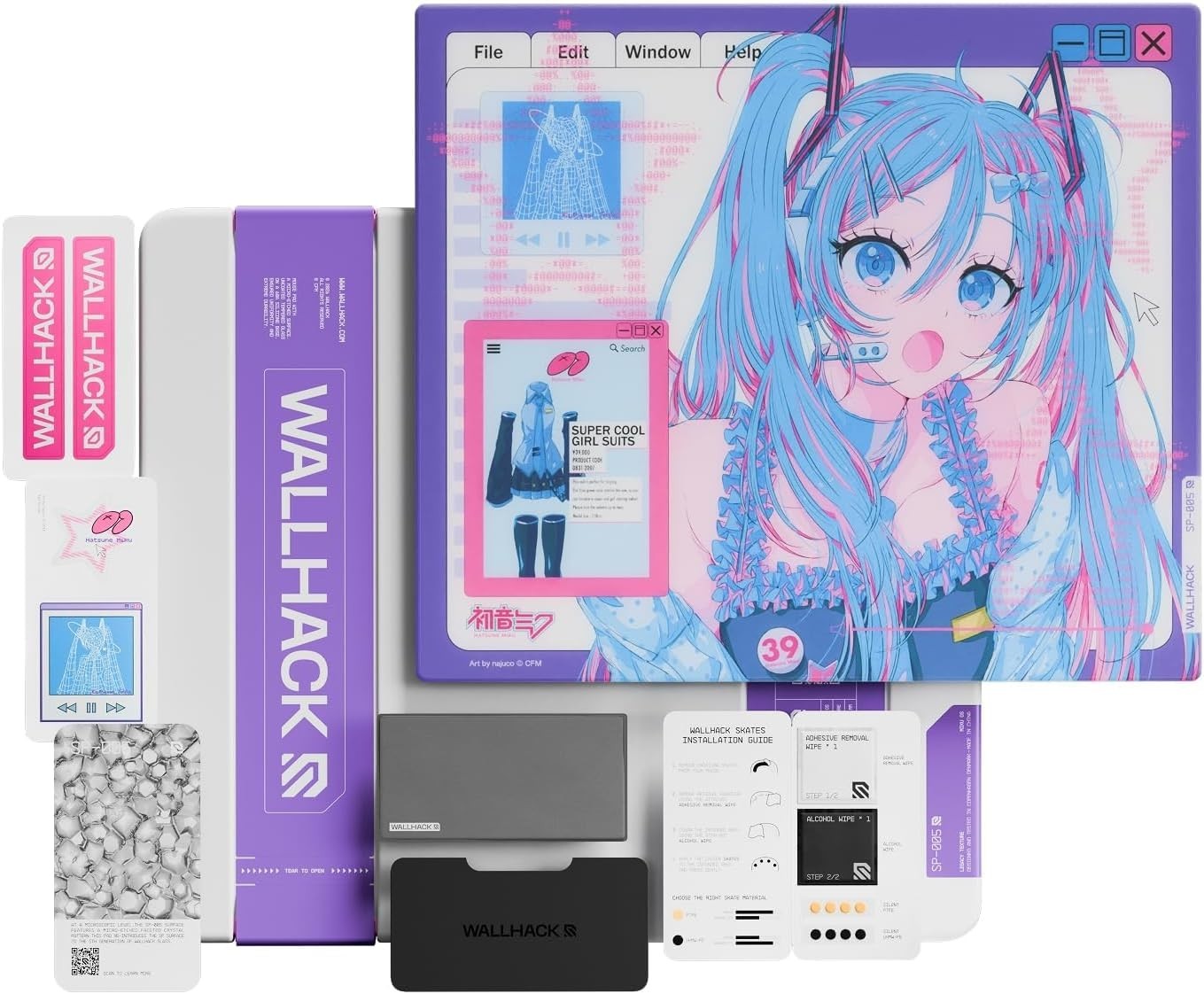 Wallhack SP-005 Hatsune Miku OS Glass Mouse pad From Japan