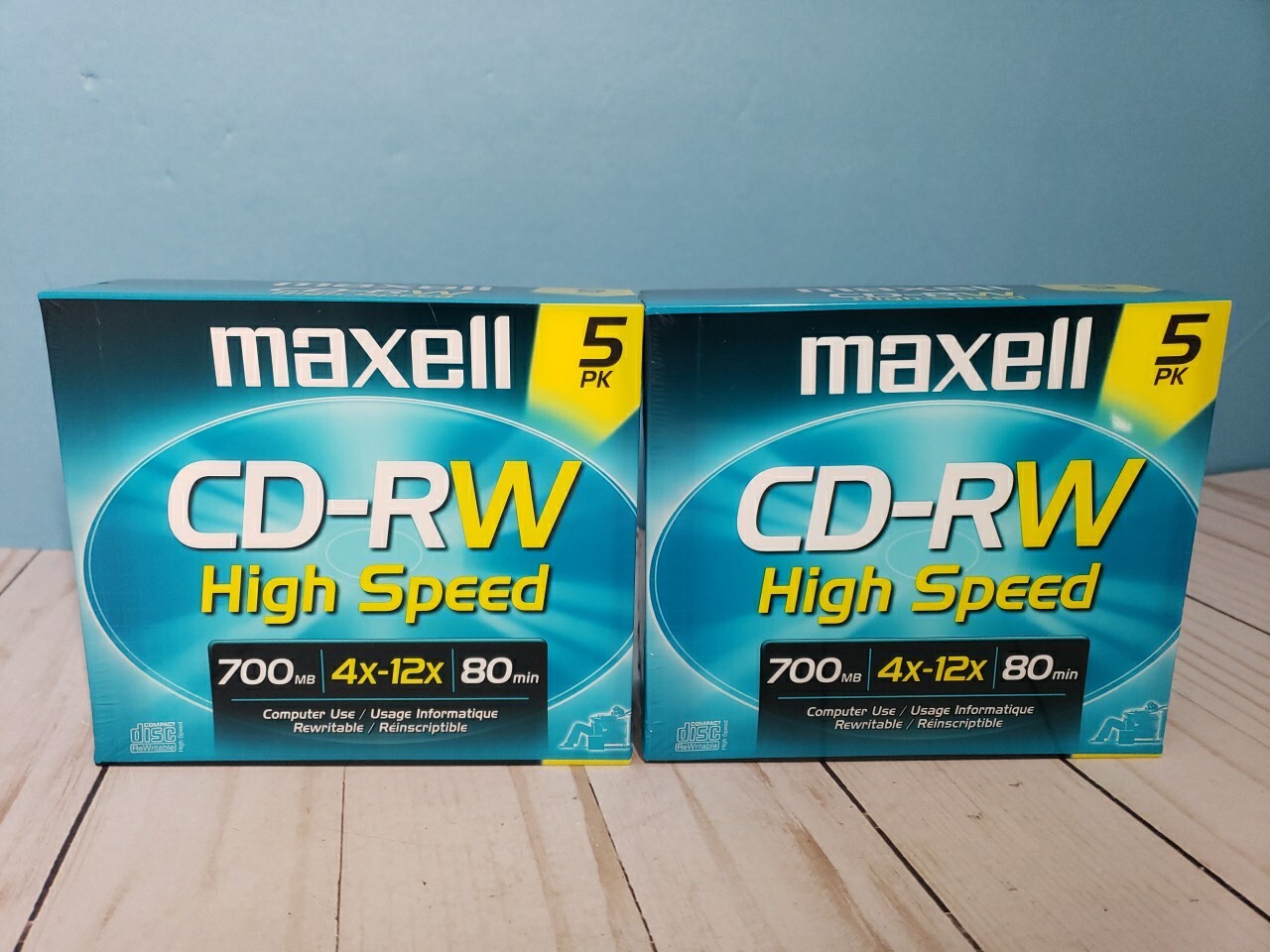 Maxell CD-RW Rewritable High Speed 700MB 80Min 4x-12x Set - Lot 2 10 CDs