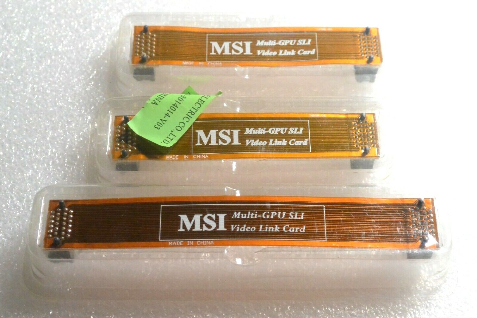 MSI SLI BRIDGE CABLE FOR VIDEOCARDS N1996 MS-4120 Lot of 3: 2 - 4", 1 -  5 1/2"
