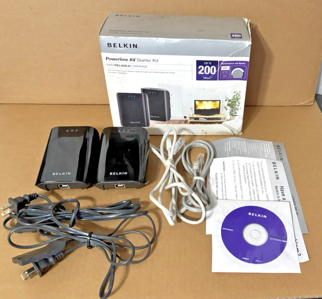 Belkin F5D4074 Powerline Starter kit Network Adapter Transmitter Receiver