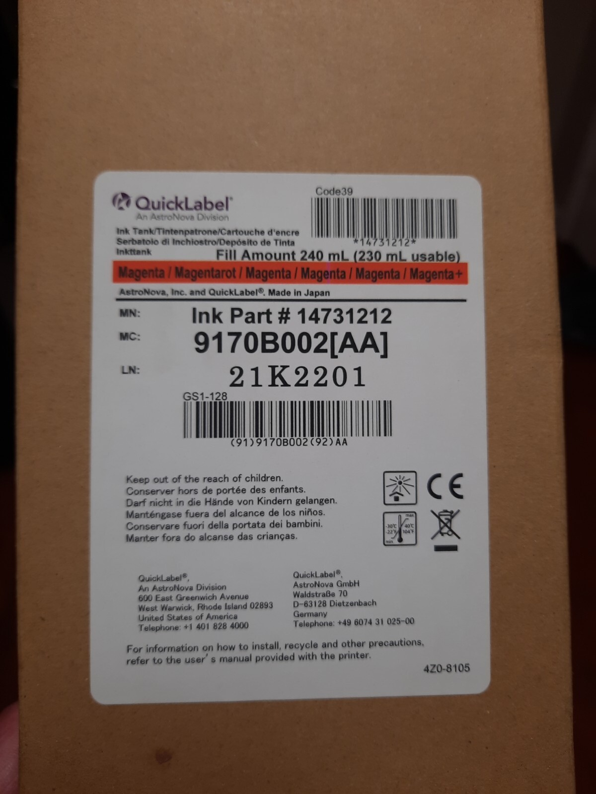 QuickLabel Ink Tank (Magenta) KIARO