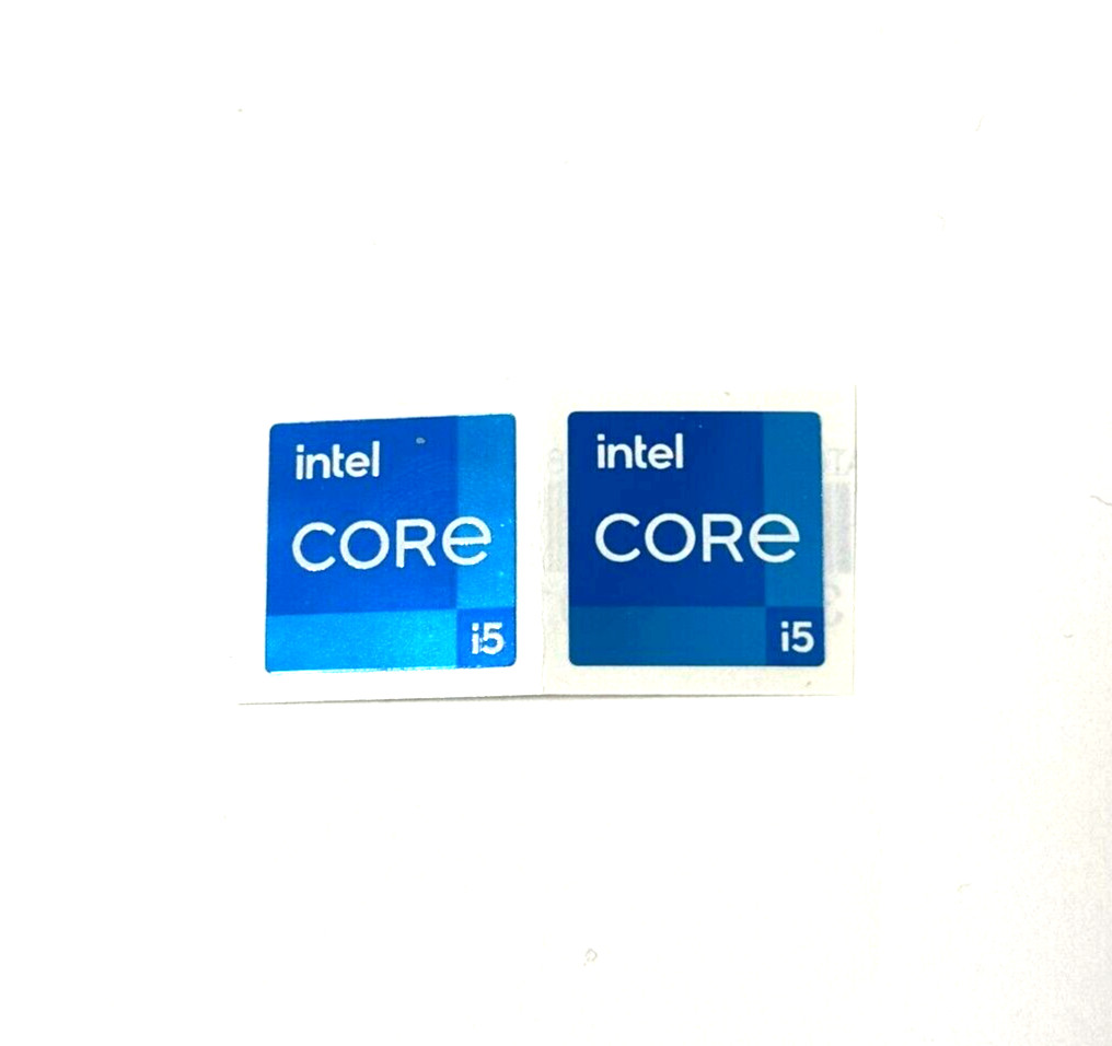 2x Intel Core i5 11 12 Gen Sticker Label Decal 18mm x 18mm