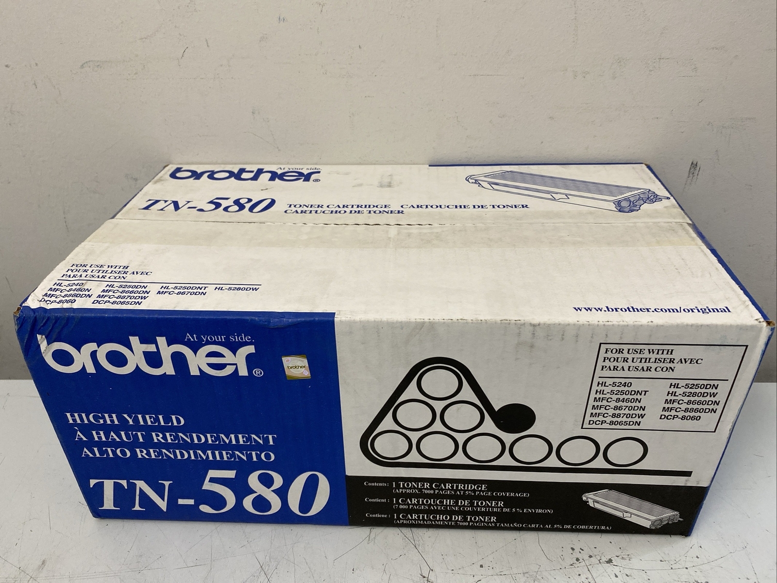 Brother TN580 | TN-580 Black Toner Cartridge Brand New Factory Sealed Genuine OM