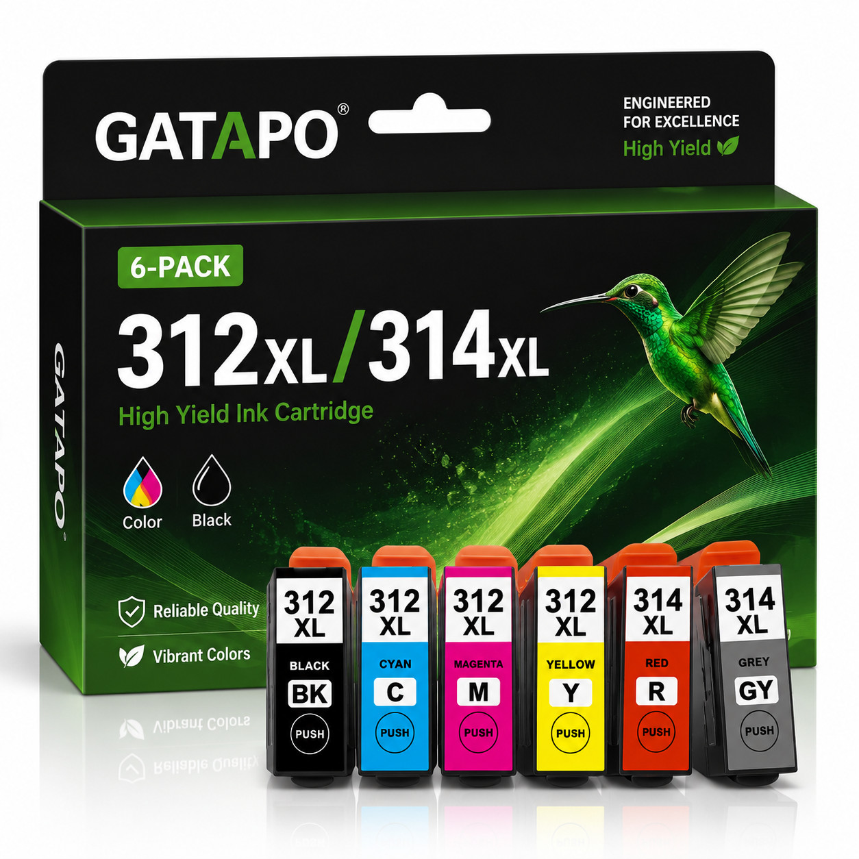 312XL-4pk 314XL-2pk Ink Cartridges Compatible for XP-8500, XP-8600 6pk