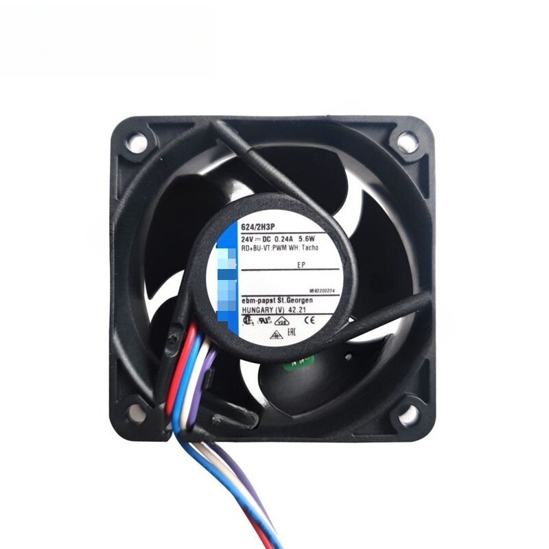 Ebmpapst 624/2H3P Axial Fan DC 24V 5.6W 0.24A 60*60*25MM 4-wires PWM Cooling Fan