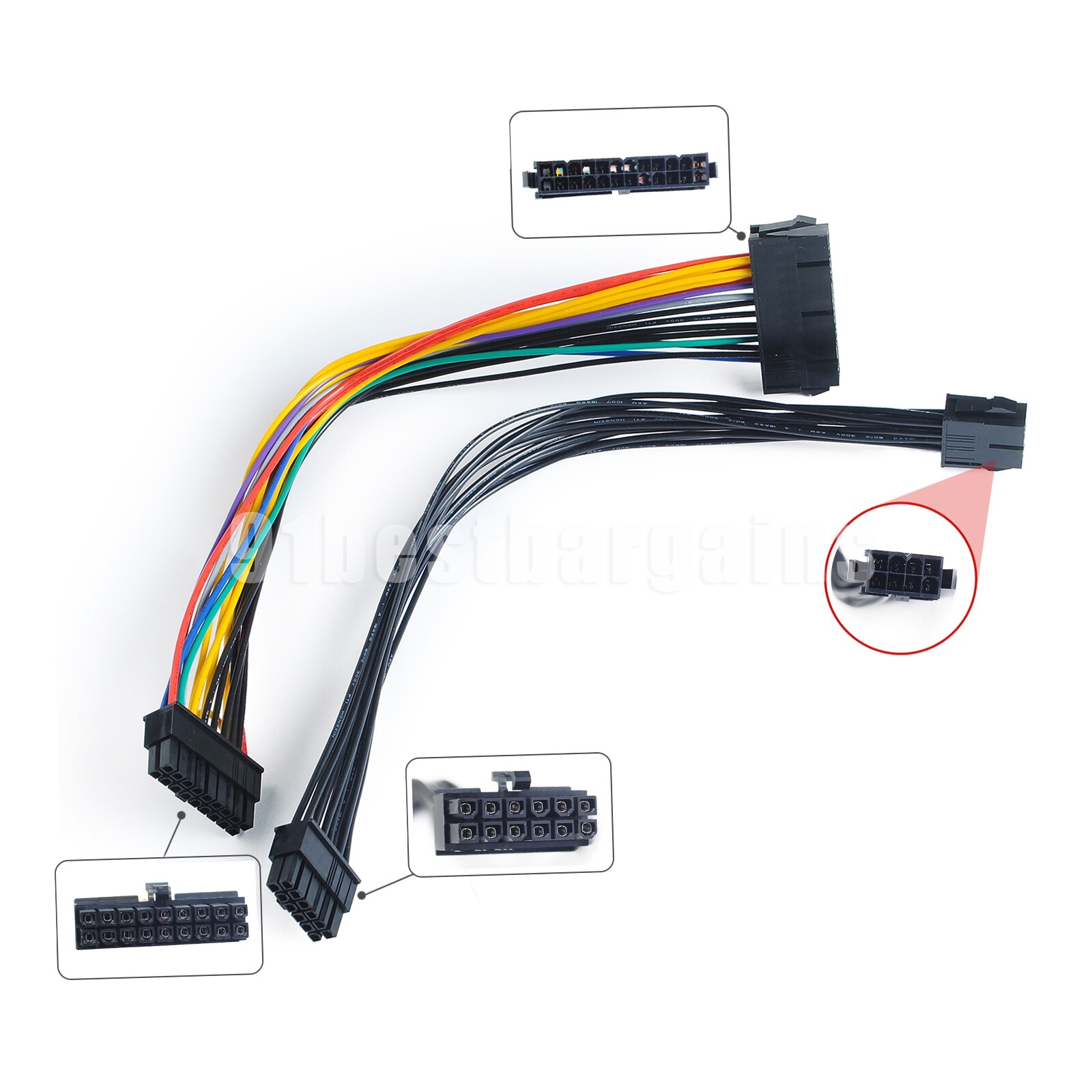 For HP Z440 Server Power Cord ATX 24P to 18P CPU 8P to 12P Adapter Cable