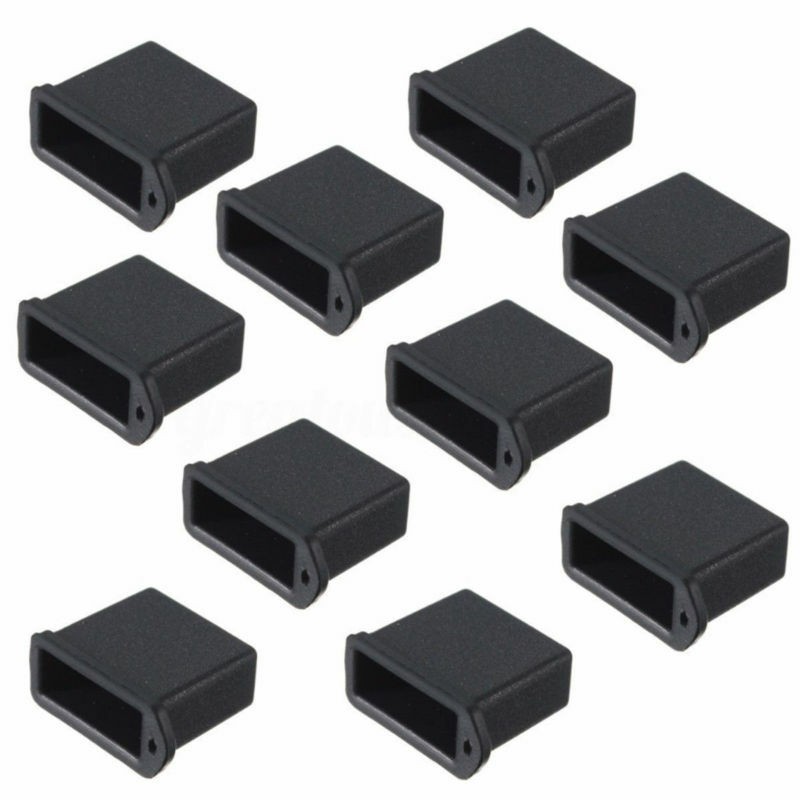 20Pcs Replacement USB Male Plug Caps Protect Cover Anti-dust Lids Plastic Black
