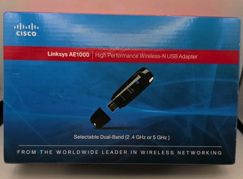 Cisco Linksys AE1000 High Performance Wireless-N USB Adapter With Box