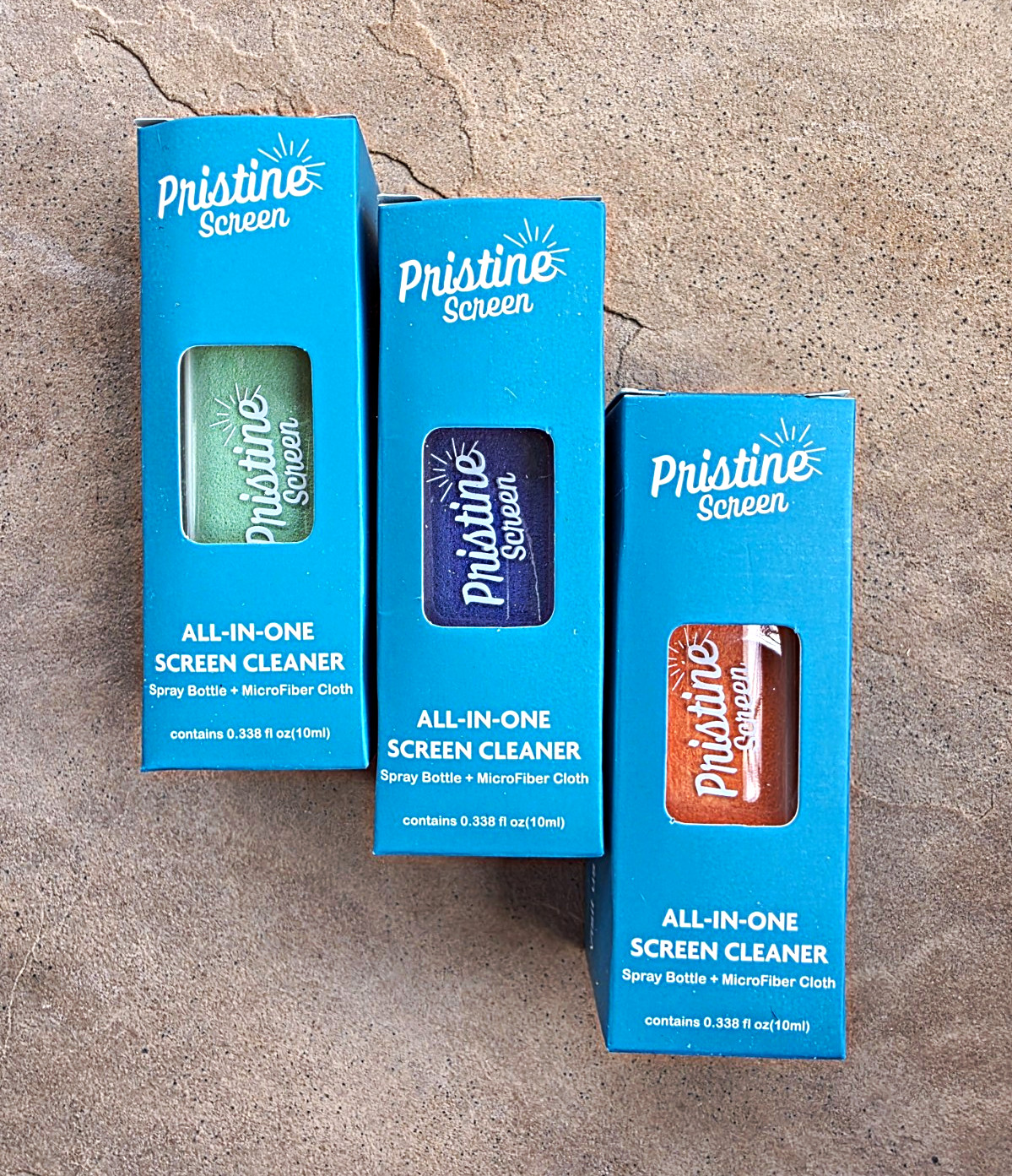 Pristine Screen Cleaner 3-Pack All-In-One Spray Bottle Microfiber Cloth Lot NIB