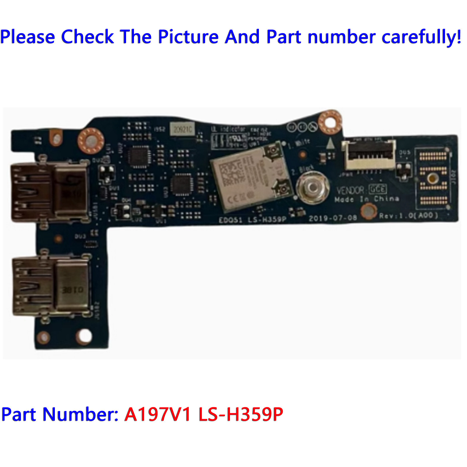 0P2RHV LS-H359P New For Dell Alienware M15 R2 WIFI USB Network Card Board