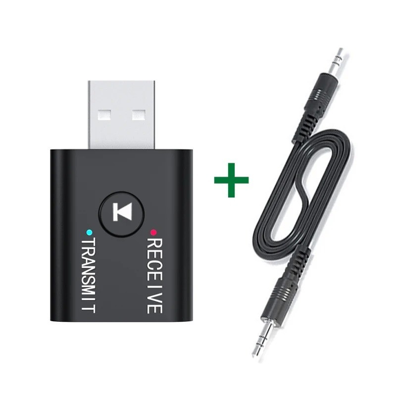 Bluetooth 5.0 2in1 Transmitter Receiver Car Wireless Audio Adapter USB 3.5mm Aux