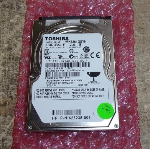 Toshiba MK3261GSYN HDD2F23 Hard Drive 2.5" SATA 320GB