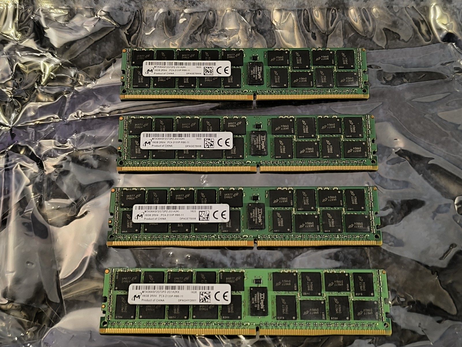 Micron 64GB 4x16GB DDR4 SDRAM DIMM PC4-2133P 288-Pin ECC Reg Memory Used