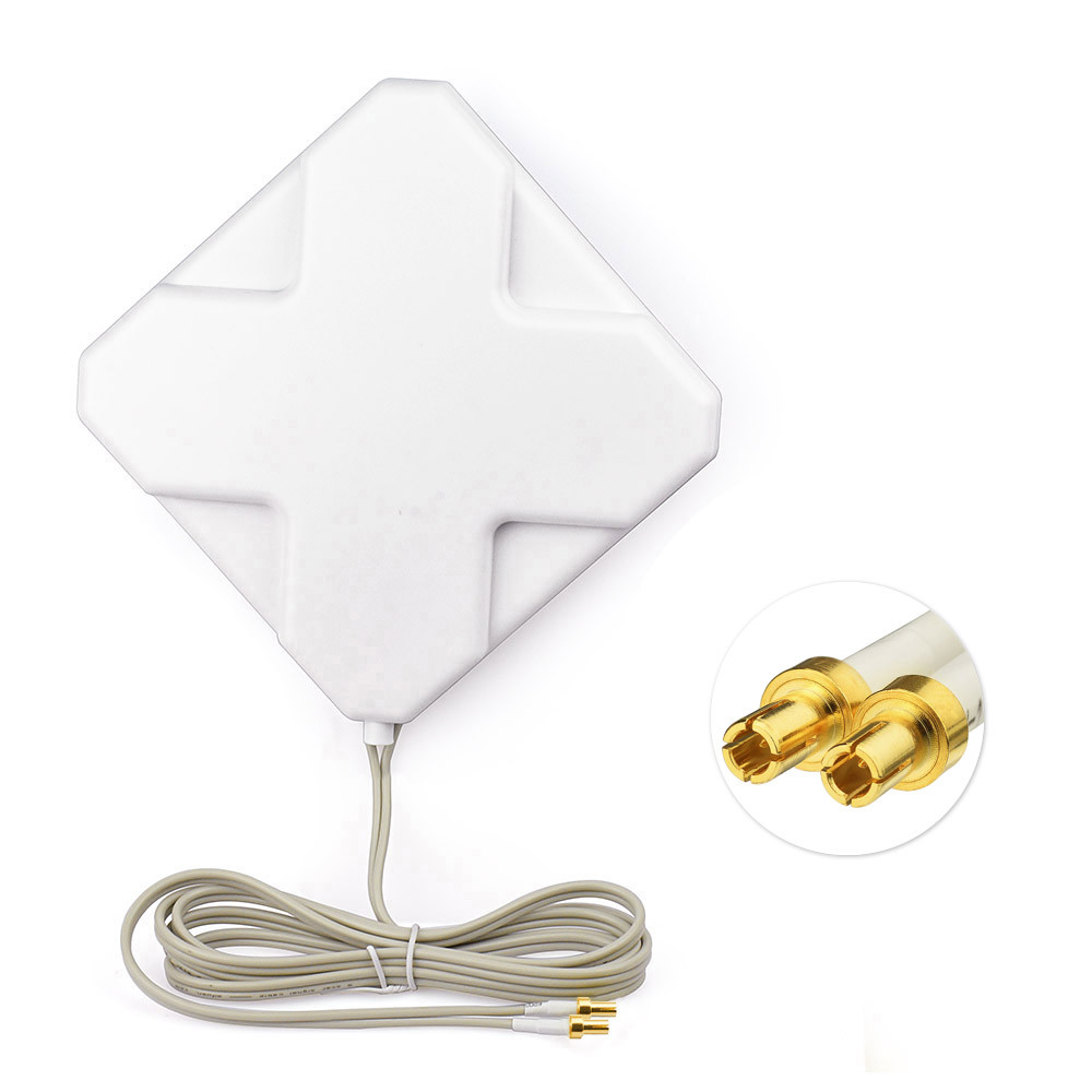 4G LTE MIMO Window Patch Antenna Dual TS9 Male with Cable for Mobile Hotspots