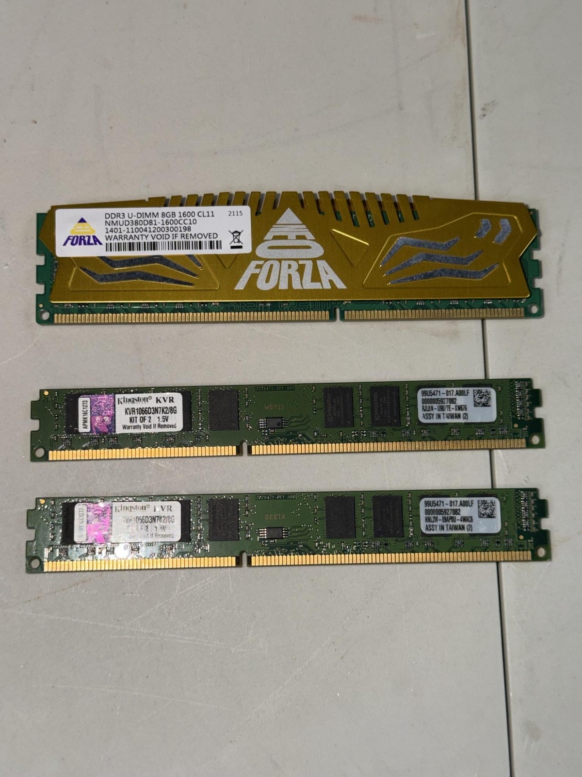 Mixed Brands DDR3 SDRAM 16GB UDIMM Desktop RAM Forza 8GB Kingston 2x4GB Lot