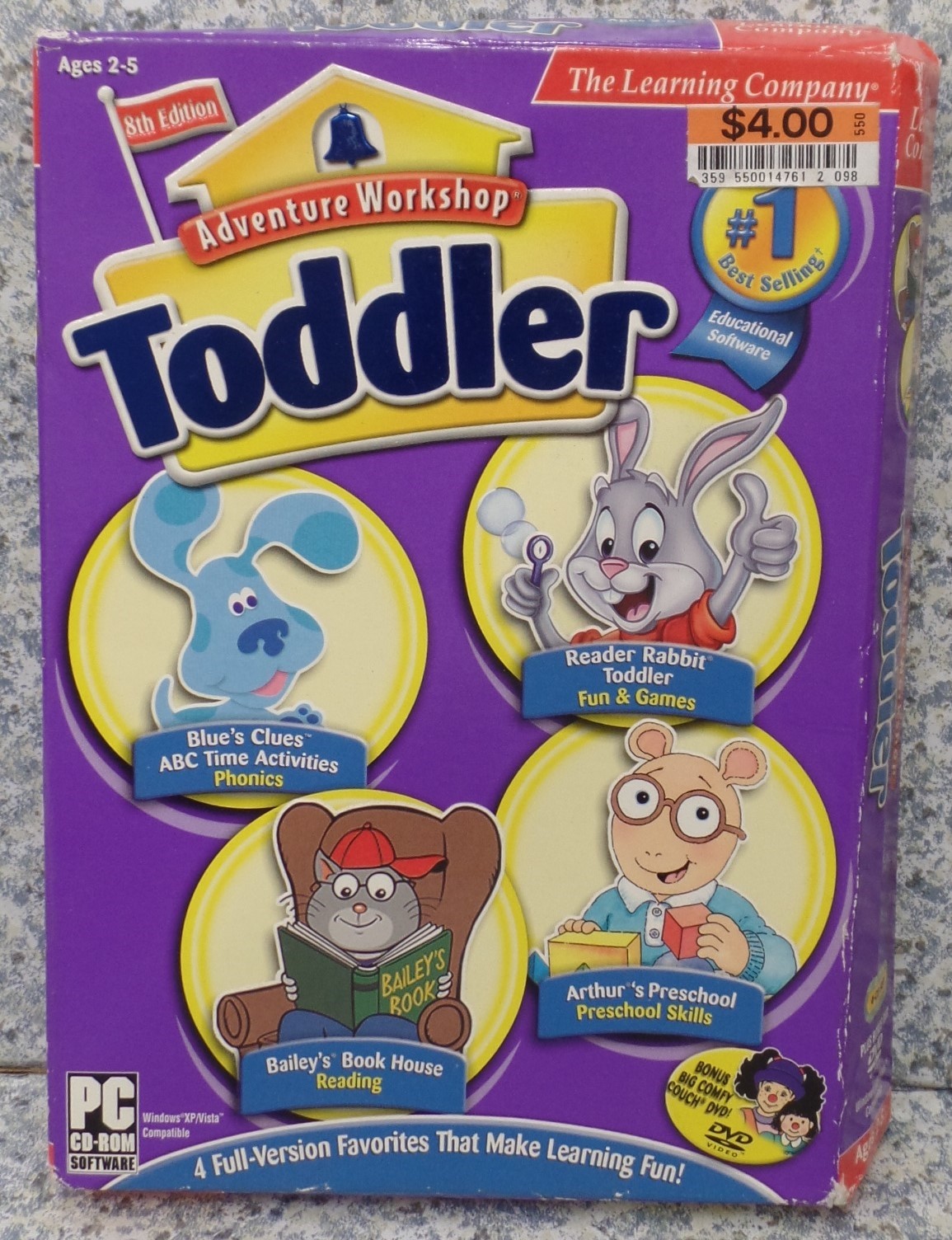 Software PC The Learning Company Adventure Workshop Toddler 8th Box Not sealed 